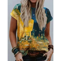 same style for men and women t shirt summer print short sleeve 3d painting round neck tee loose comfortable street personality