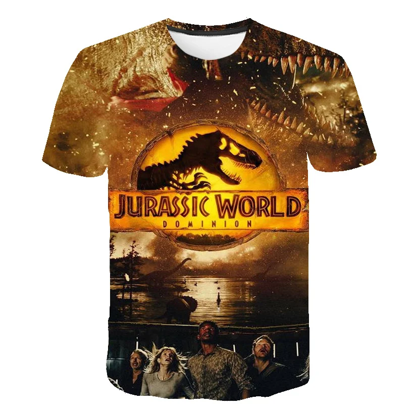 

Children's Dinosaur T-shirt Girl Boy Jurassic World Round Neck 3D Printed to Stimulate Ancient Street Style Cute Dinosaur Cartoo