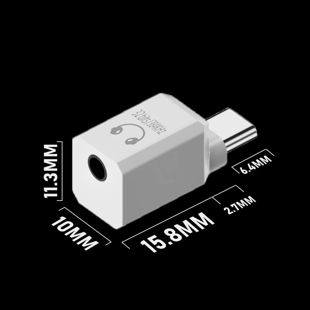 Аудиоадаптер Hi-Res Type-C на 3 5 мм ЦАП 16 бит/48 кГц 32 бит/384