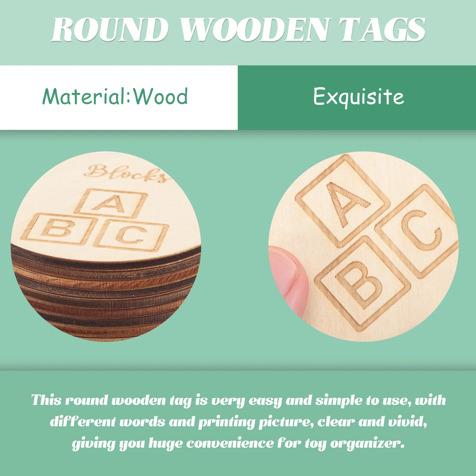 16 шт. деревянные круглые наклейки-органайзеры для игрушек