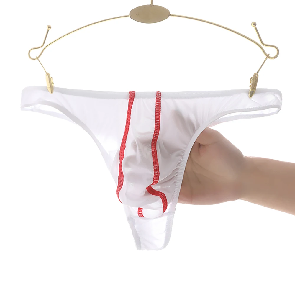 

Men's Thong Breathable Underwear Comfortable T-Back Thin G-String Sexy Tangas Briefs Male Sensual Lingerie