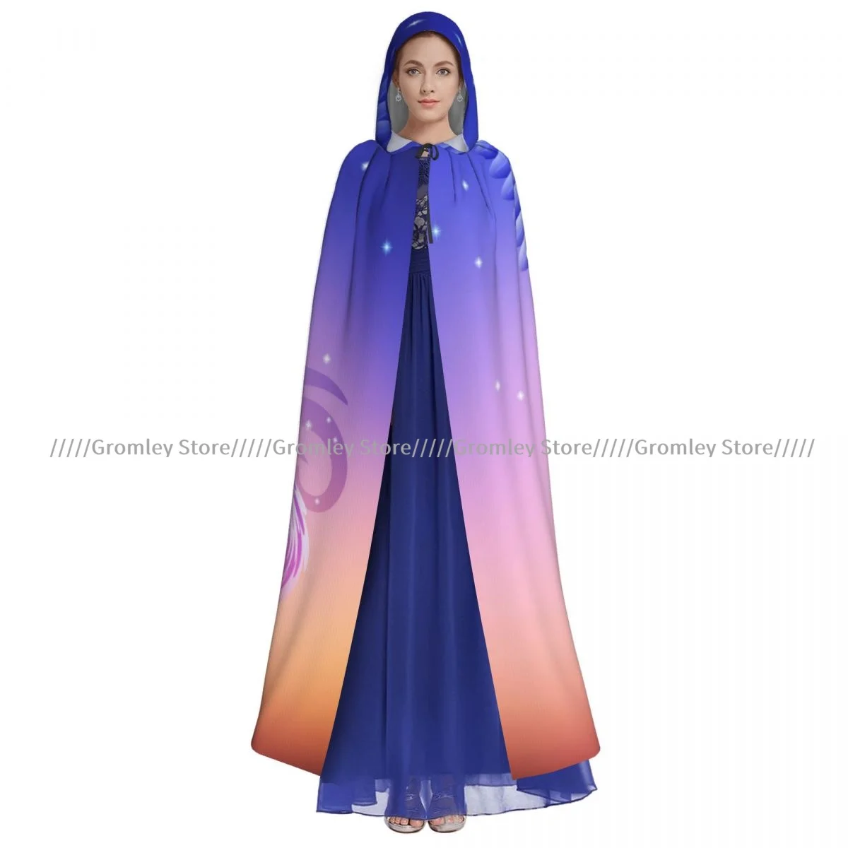 Плащ на Хэллоуин унисекс Волшебная птица Феникс огненная накидка средневековый