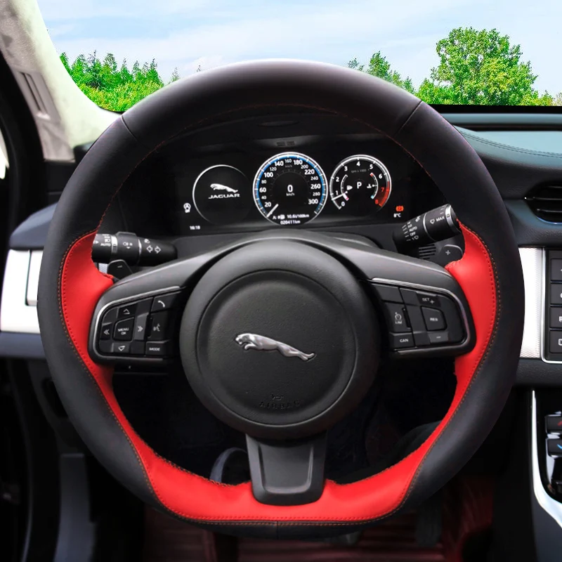 

Сделай Сам, черная, красная кожа, искусственная кожа для Jaguar XFL XEL XF XE XJL, искусственная кожа, аксессуары для автомобиля, интерьер автомобиля