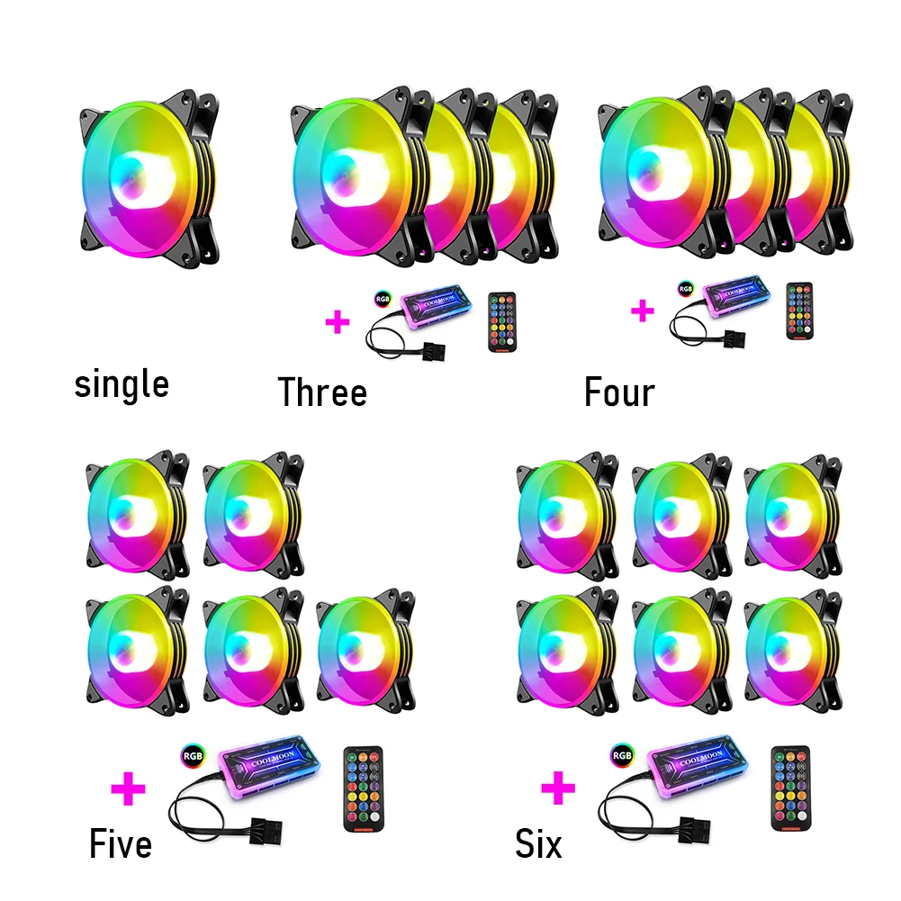 

Универсальный кулер для ПК, 12 см, RGB-подсветка