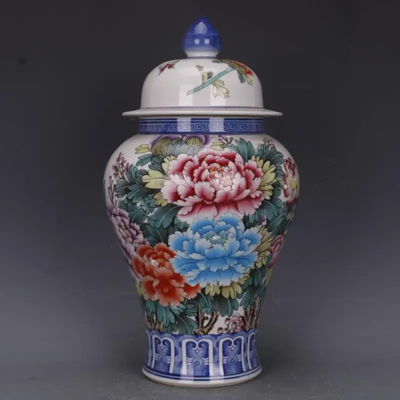 

Qing Qianlong Rose Chinese Lidded Vase Antique Chinese Famille Rose Vase Old Ceramic Vase With Flower Design