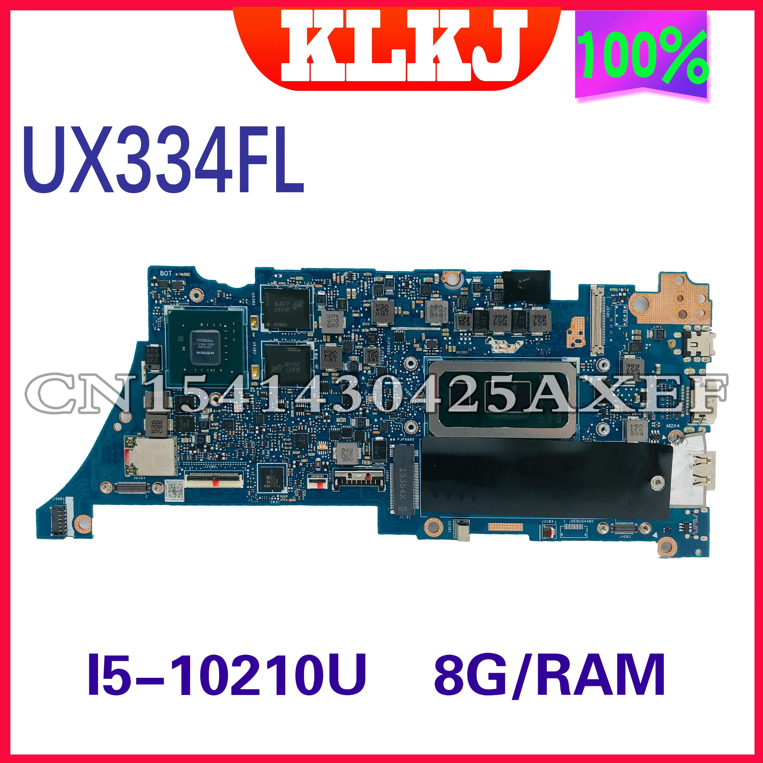 

UX334FL UX434FL Motherboard For Asus ZenBook 13 UX334FLC UX434FAC Laptop Mainboard With I5 I7 8th 10th 8GB 16GB 100% Work