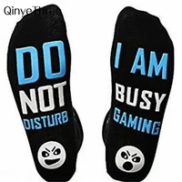 new happy funny letters do not disturb i am busy gaming socks home leisure novelty party club sokken dropship