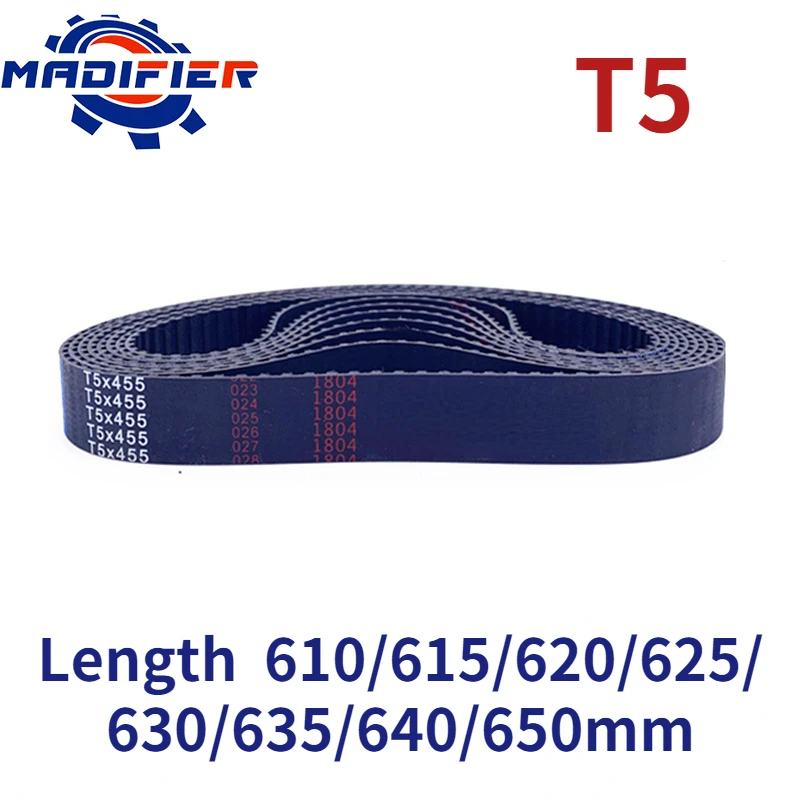 

T5 Width 10/15/20/25/30/35/40/45/50mm Closed Loop Rubber Timing Belt Length 610/615/620/625/630/635/640/650mm