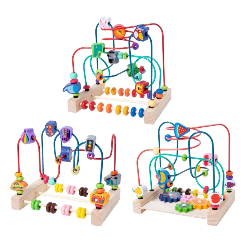 

Beads Wire Maze Roller Coasters Educational Toy Early Learning for Todder Kids
