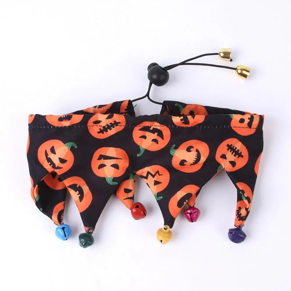 

Great Pet Cap Pumpkin Pattern Polyester Halloween Style Pet Dog Cat Cap Bib Set Decor Pet Headdress Pet Headgear 1 Set