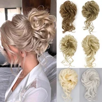 azqueen synthetic hair bun extensions messy curly chignon blonde brown donut updo band elastic scrunchy chignon for women