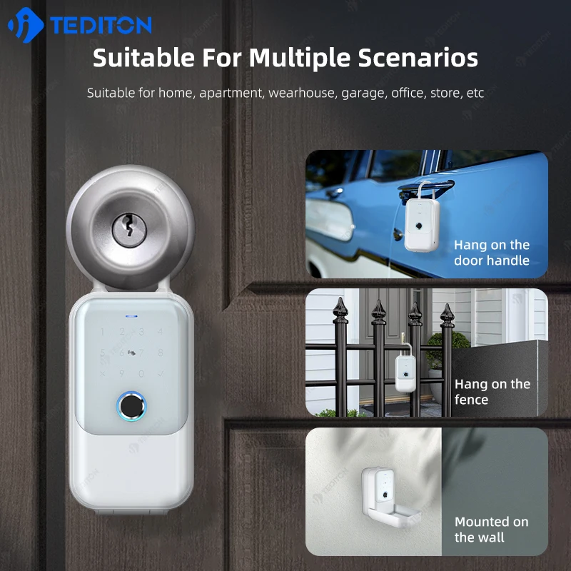 Фото Tediton TTlock Candado Con Huella, цифровой сейф для ключей с отпечатками пальцев, защитный замок с ключом и кодовым замком №4
