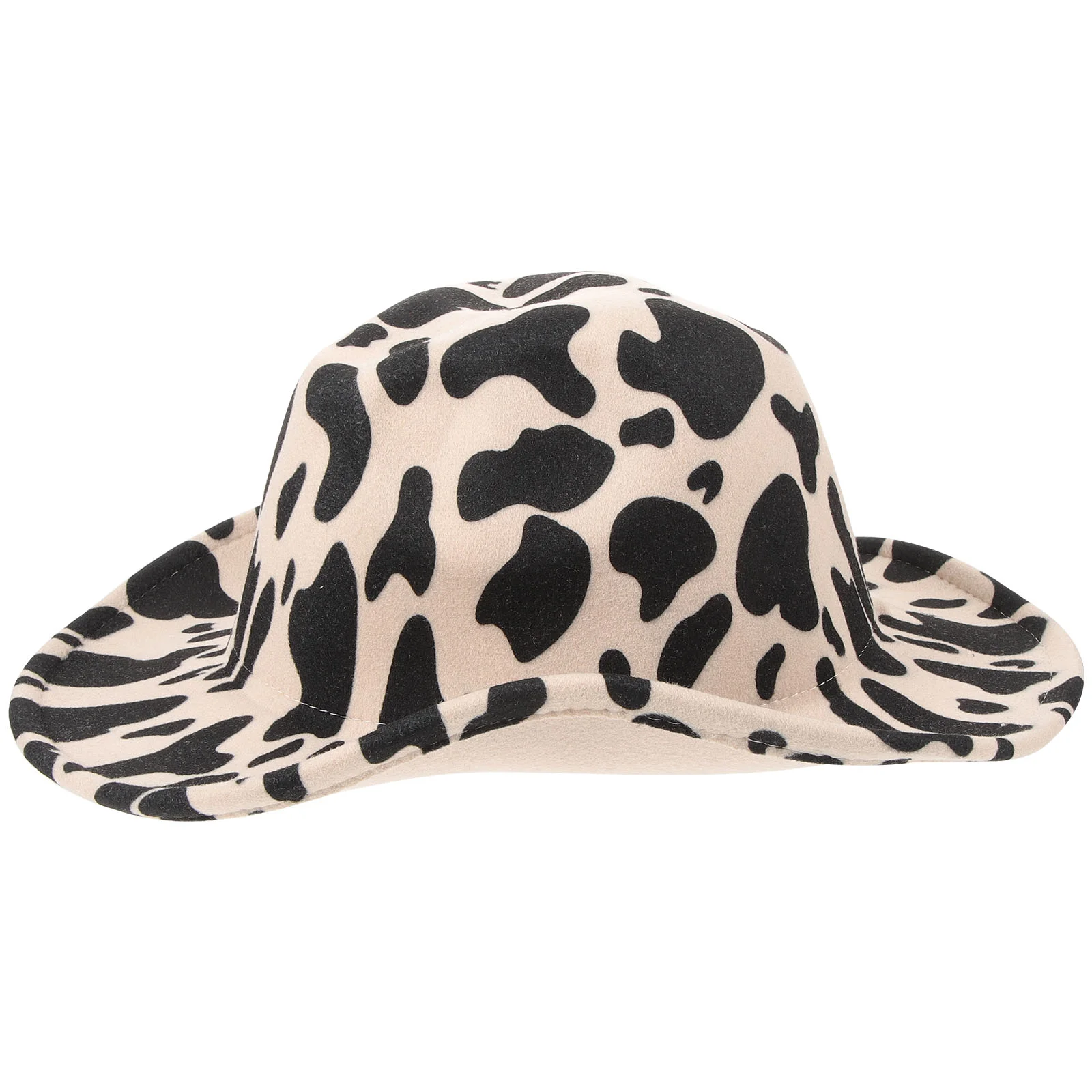 

Cows Pattern Cowboy Hat Double-side Traveling Sun Cap Curly Brim Male Headgear Fashion