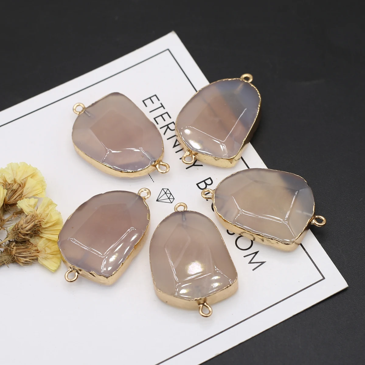 Подвеска из натурального камня неправильной формы с окантовкой, соединитель для женского изготовления ювелирных изделий, аксессуары «сделай сам» для браслета, ожерелья, 23x37 мм