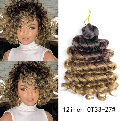 Синтетические волосы BUDABUDABUDA, 12 дюймов, Омбре, Гавайские афро кудри