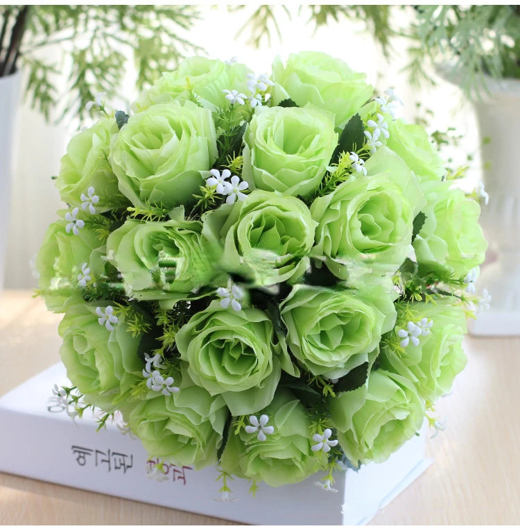 

Simulation flower rose bouquet high-end wedding silk flower decoration home decoration fake flower rose wholesale