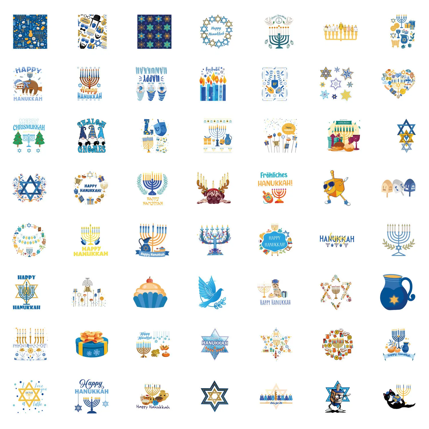 

Набор наклеек на тему Хануки 55 шт.