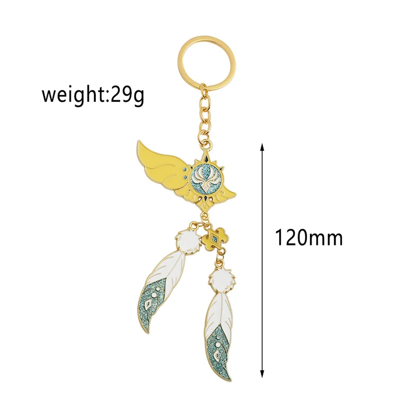 Аниме Genshin Impact Anemo Barbatos Venti металлический брелок кулон ветровой элемент