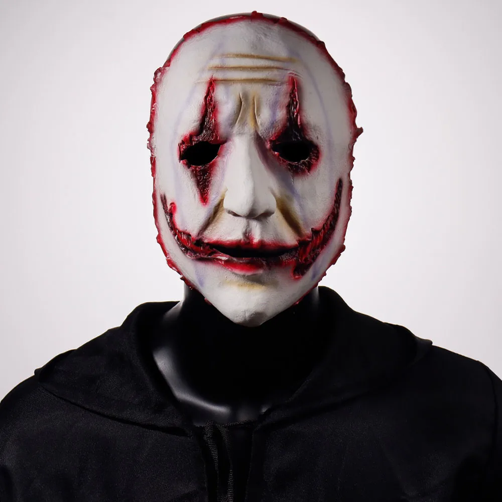 Маска Джокера ужаса на Хэллоуин, косплей, убийца кровавого демона, клоун, Полулицо, латексный шлем, карнавальный костюм для вечеринок, реквизит