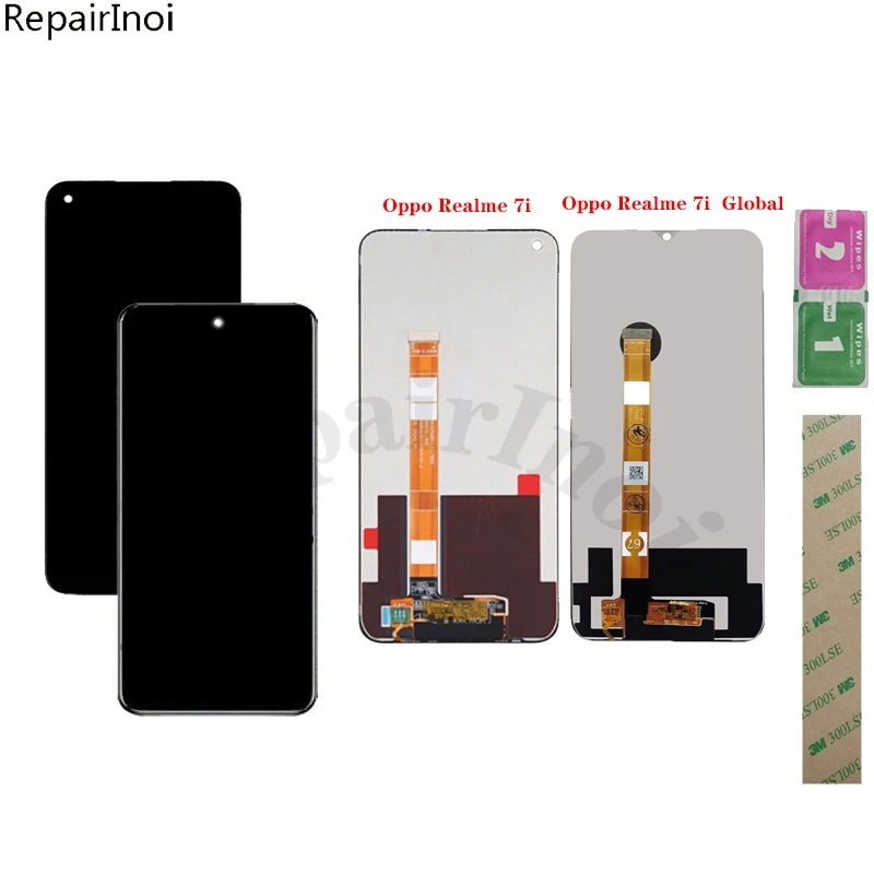 

ЖК-дисплей для Oppo Realme 7i Helio G85 RMX2103 / Realme 7i Global RMX2193, ЖК-дисплей с сенсорным экраном и дигитайзером в сборе