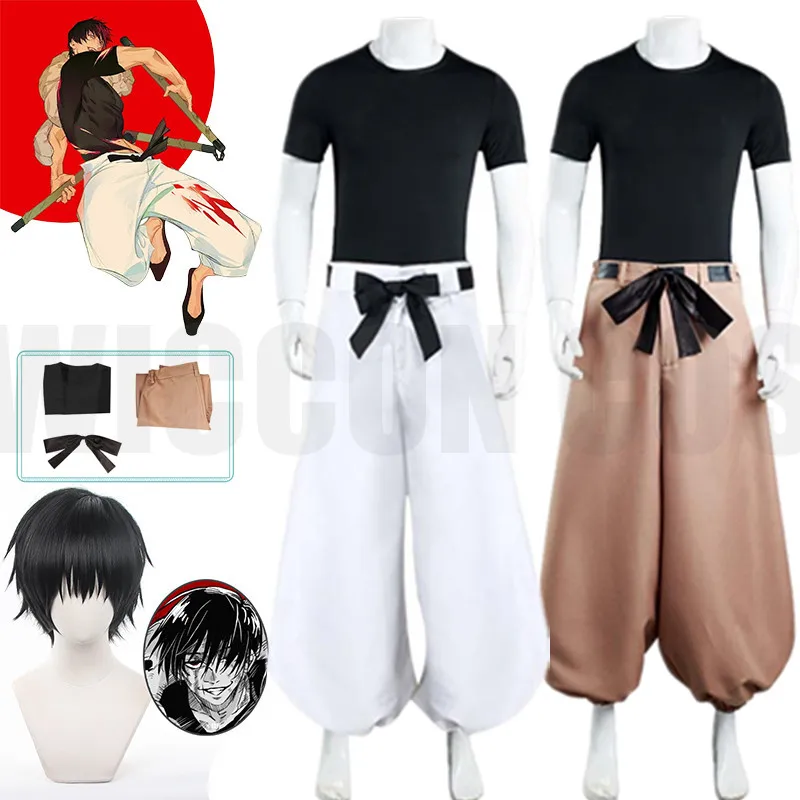 

Костюм для косплея из аниме Toji Fushiguro, костюм ююютсу кайсена, Униформа, черный топ, штаны, 2 стиля, костюм, короткий парик, женский автомобиль. Меню