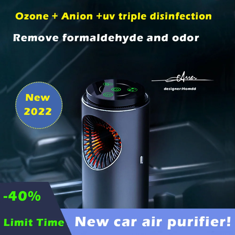 Portable Smart Car Air Purifier Cleaner fragrance Ozone Generator Onizer Negative Ion Freshener Sanitizing Machine |