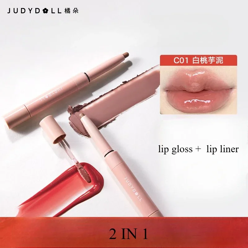 Двусторонний зеркальный блеск для губ Judydoll пухлые губы и контур подводка в форме