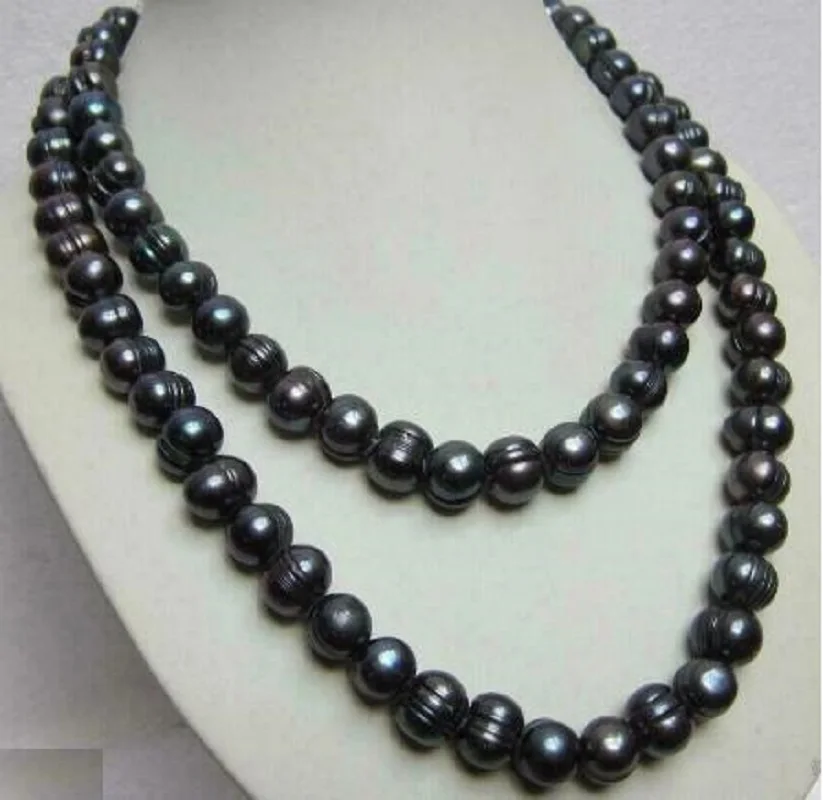 

36INCH RARE TAHITIAN 11-12MM SOUTH SEA BLACK PEARL NECKLACE