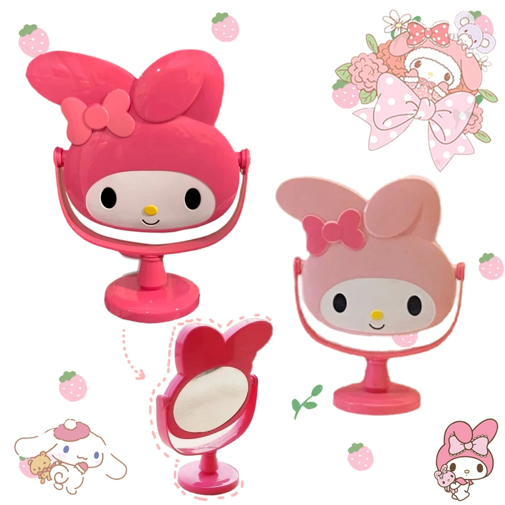 

Sanrioed My Melody Kittly Kuromi Cinnamoroll аниме кавайное зеркало для макияжа квадратное косметическое зеркало для спа-салона откидная Косметика игрушки под...