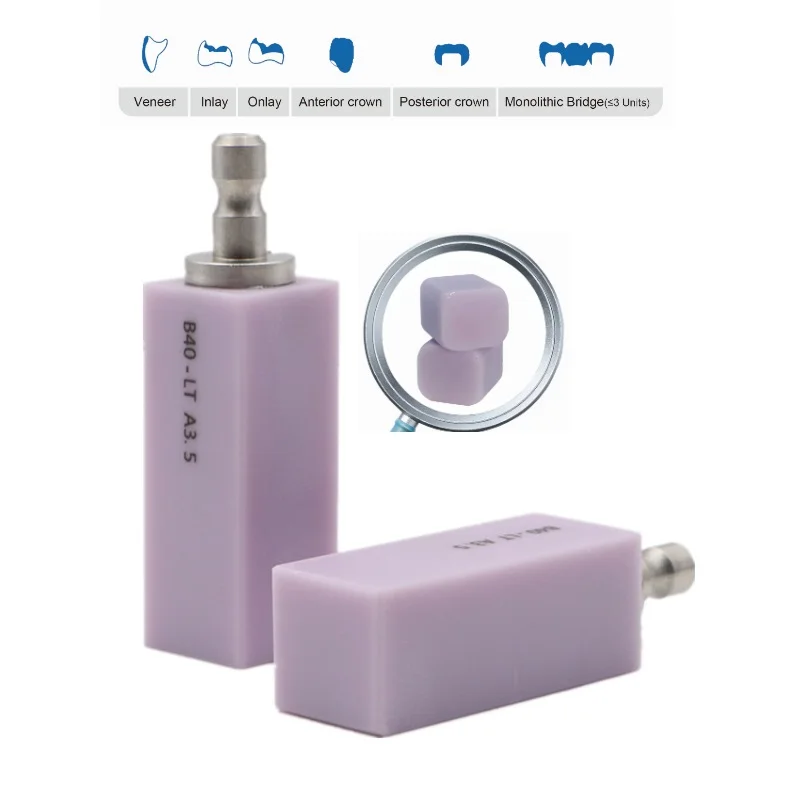 4 шт CAD/CAM стоматологический литиевый стеклянный керамический блок B40 стул Материал Стоматологическое стекло Керамика дисиликат лития высокая прочность