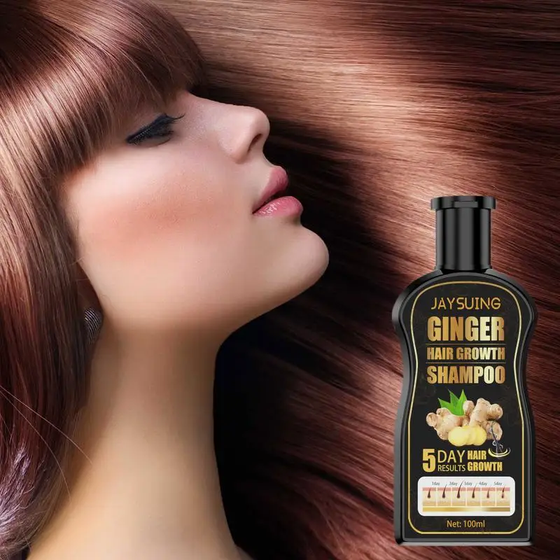 

100ml Ginger Hair Growth Shampoo Anti Hair Loss Ginger Essence Shampoo Thick Nourishing Detangle Hair Conditioning Shampoo