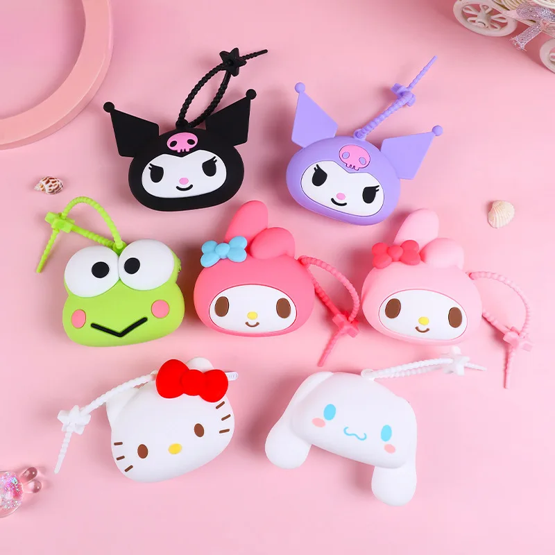 

Sanrio My Melody Cinnamoroll BabyCinnamoroll Kuromi Cute Cartoon Mini Silicone Bag Coin Purse Children's Student Bag