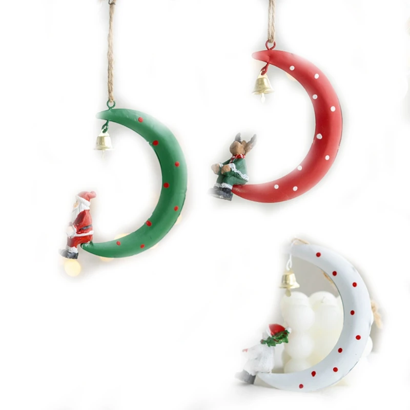 

3Pcs Santa Elk Snowman Christmas Tree Iron Pendants Hanging Ornaments For Home Decoration Xmas New Year Party Decor