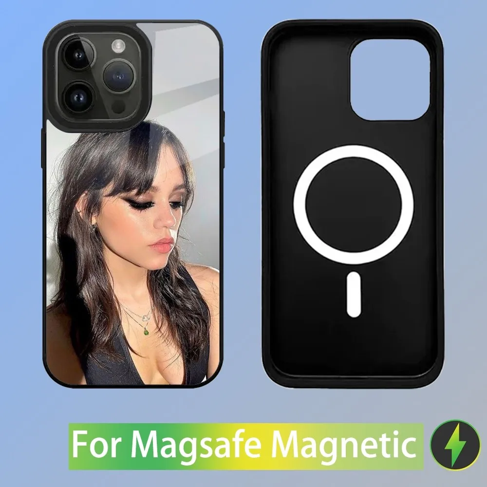 Чехол для телефона J-Jenna O-Ortega iPhone 15 14 13 12 11 Plus Pro Max Mini Magsafe Магнитная Беспроводная