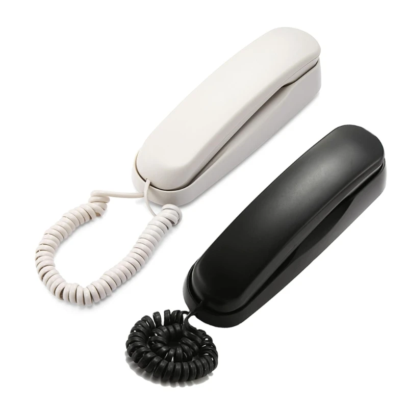 Corded Phone Wall Mountable Landline Telephone Moisture-Proof for Office Home Hotel Bathroom Slim-line Wall Phone