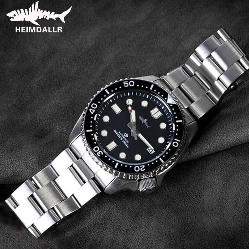 Автоматические Мужские часы HEIMDALLR Shark 007 NH35A механические C3 с светящимся