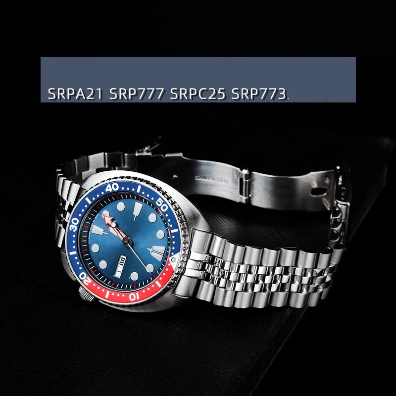 Фото Ремешок для часов из цельной нержавеющей стали 22 мм для Seiko Abalone Turtles Prospex SRPA21 SRP777 SRPC25 SRP773 SRP775 SRP779, мужской ремешок №2