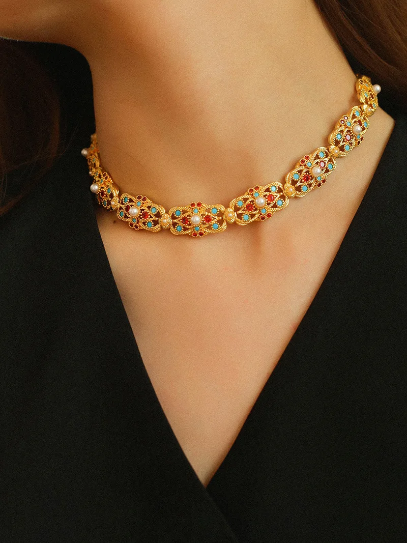 

Ожерелье с цепочкой из искусственного жемчуга и циркония, 4026