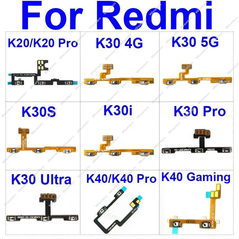 

Side Volume Button Power Key Flex Cable For Redmi K20 K30 K40 K50 Pro K30 Ultra K50 Ultra K30i K30S K40S K40 Gaming 4G 5G
