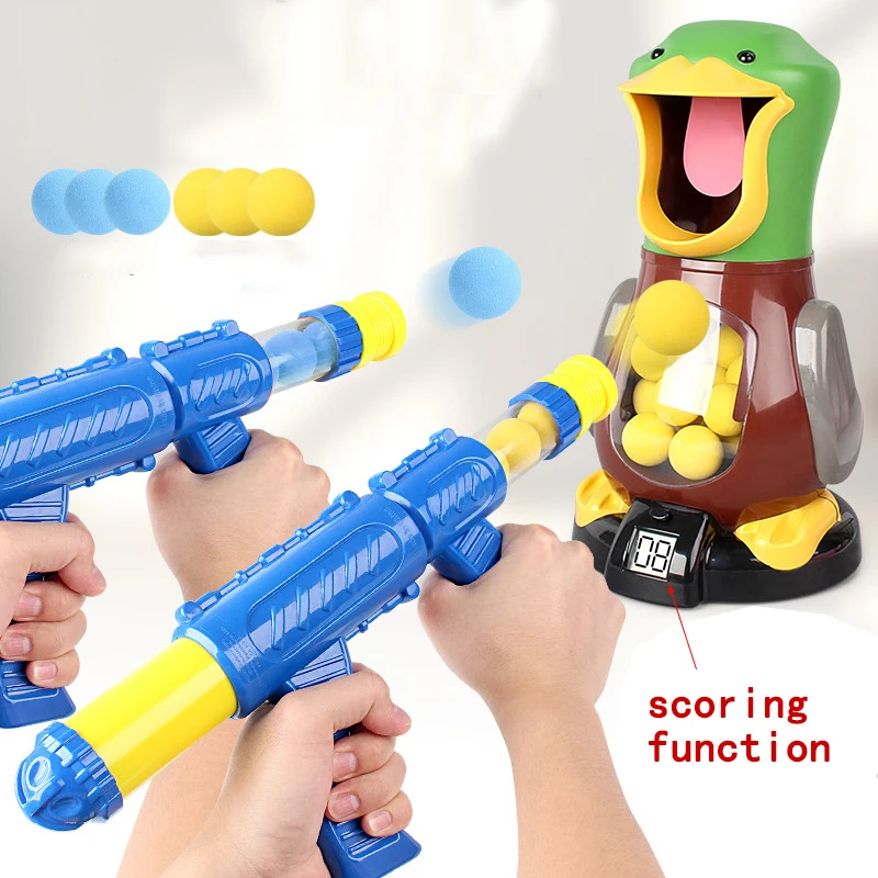 

Игрушечный пистолет Hit me duck, детская игрушка для стрельбы, аэродинамический мягкий пистолет с пулями, взаимодействие родителей и детей