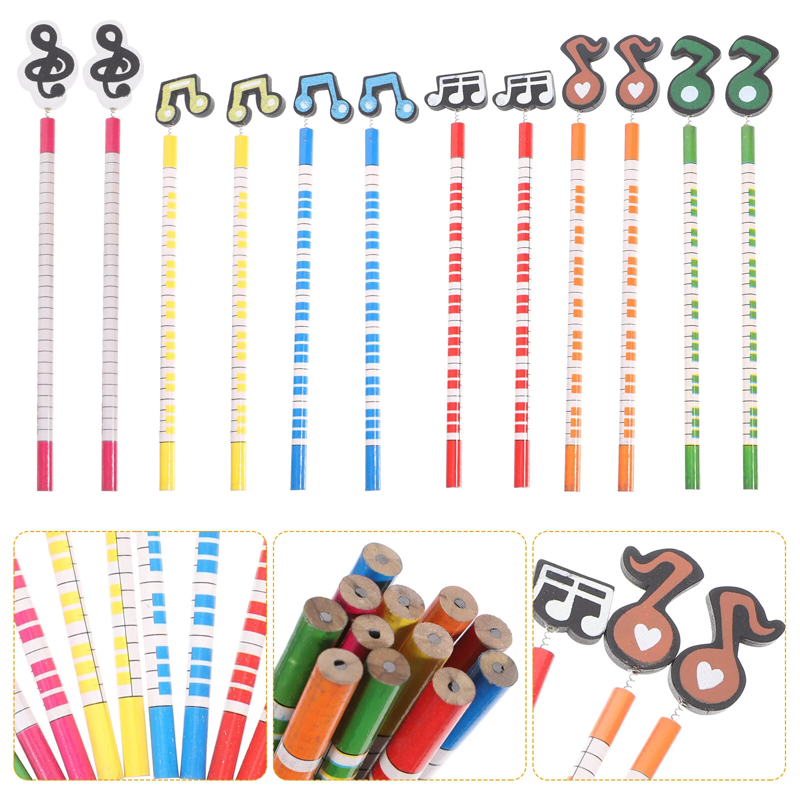 

12 Pcs Music Notation Bulk Pencils Kids Gifts Students Party Favors Wood Note Teacher Artists