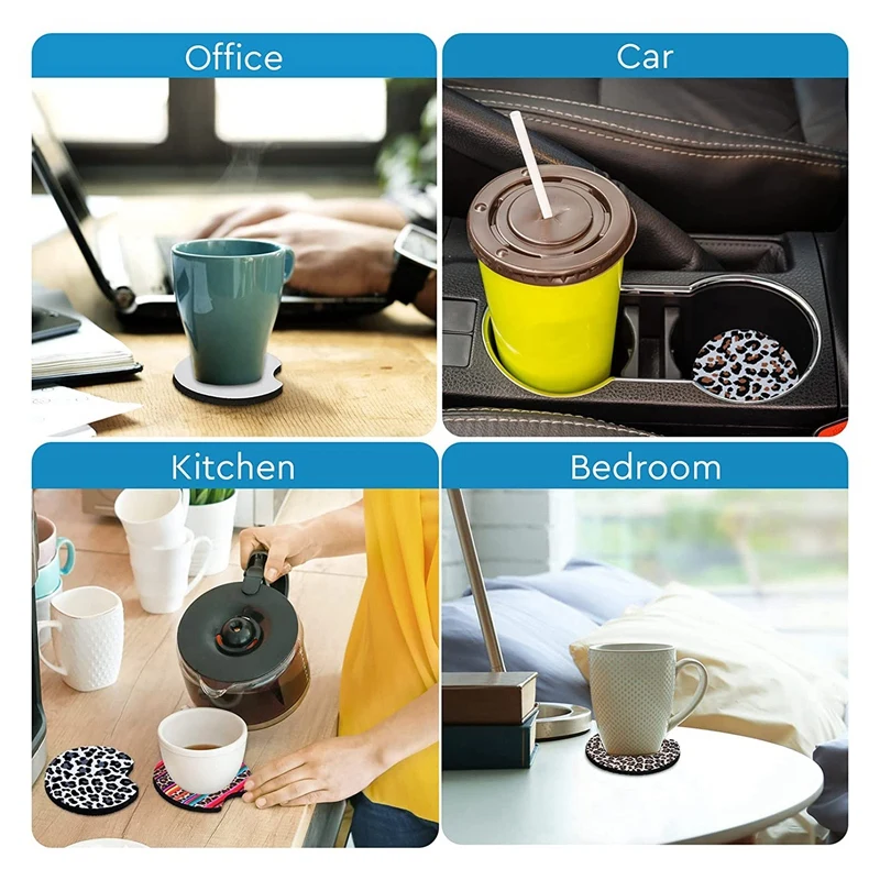 

40PCS Sublimation Blanks Car Coasters,Sublimation Coasters Blanks 2.75 Inch/3Mm Thicker Circular For Thermal Sublimation