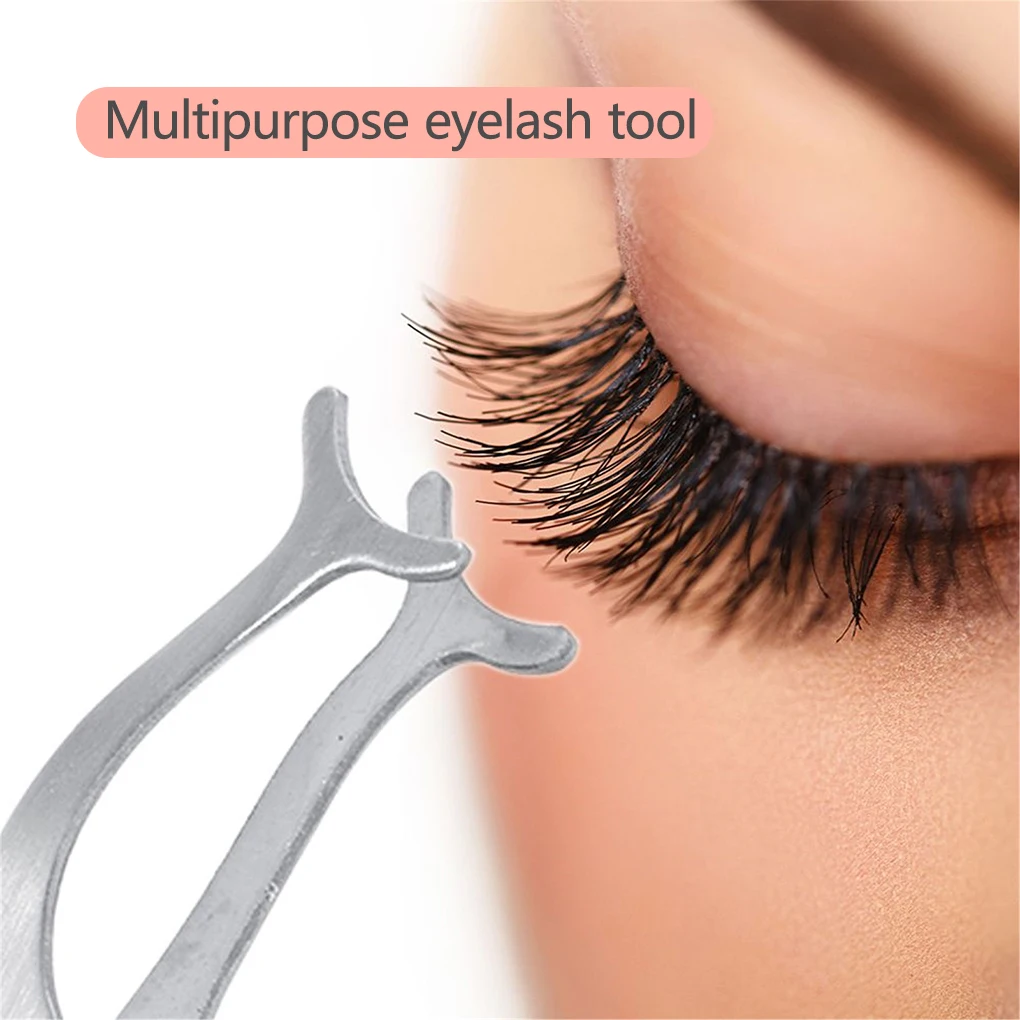 

Pack of 6 False Lashes Applicator Tool Stainless Steel Multi Purpose Fishtail Shape Eye Lashes Tweezers Remover Clip