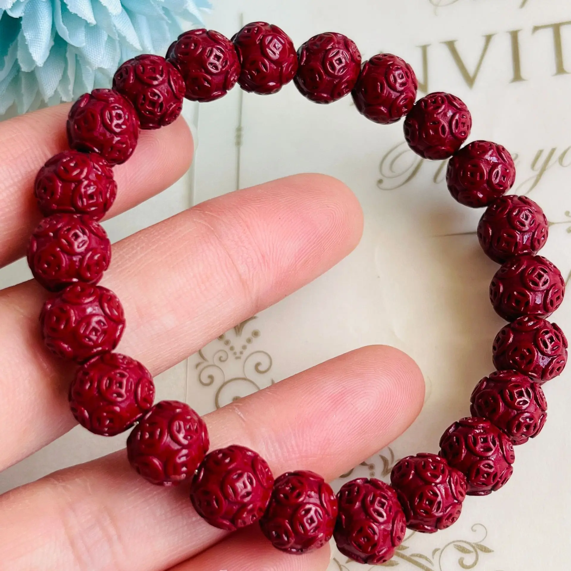 Натуральный красный браслет мужские и женские Исцеляющие драгоценные камни