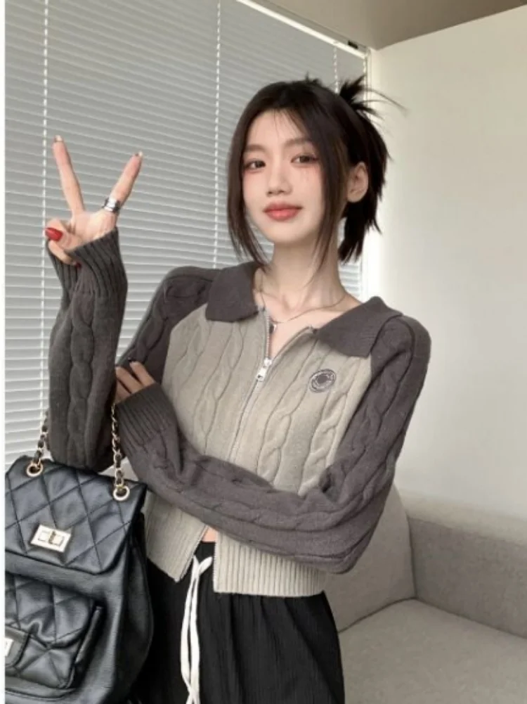 Женский винтажный трикотажный кардиган облегающий базовый Укороченный