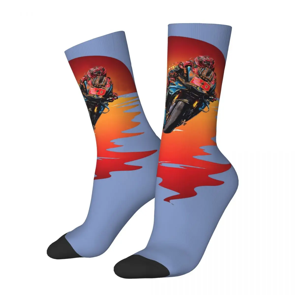 

Hip Hop Retro Simple Printing- Crazy Men's Compression Socks Unisex Fabio Quartararo Power Racing Street Style Printed Crew Sock