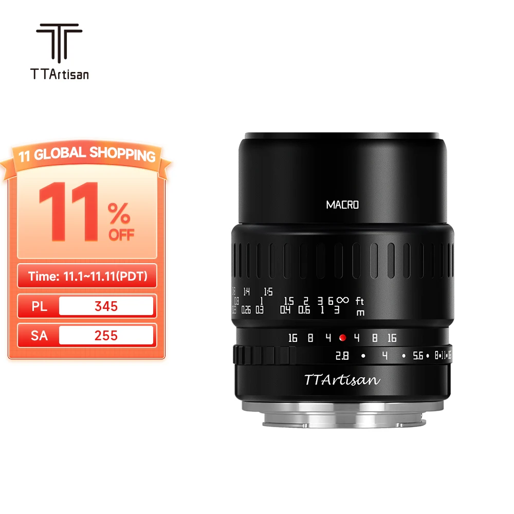 Ceny TTArtisan 40mm F2.8 Obiektyw Makro Dla Sony E Zamontować A6600 Fujifilm XT4 XA XE X-pro Canon M50 Panasonic Olympus M43 Nikon Z30 Aparat