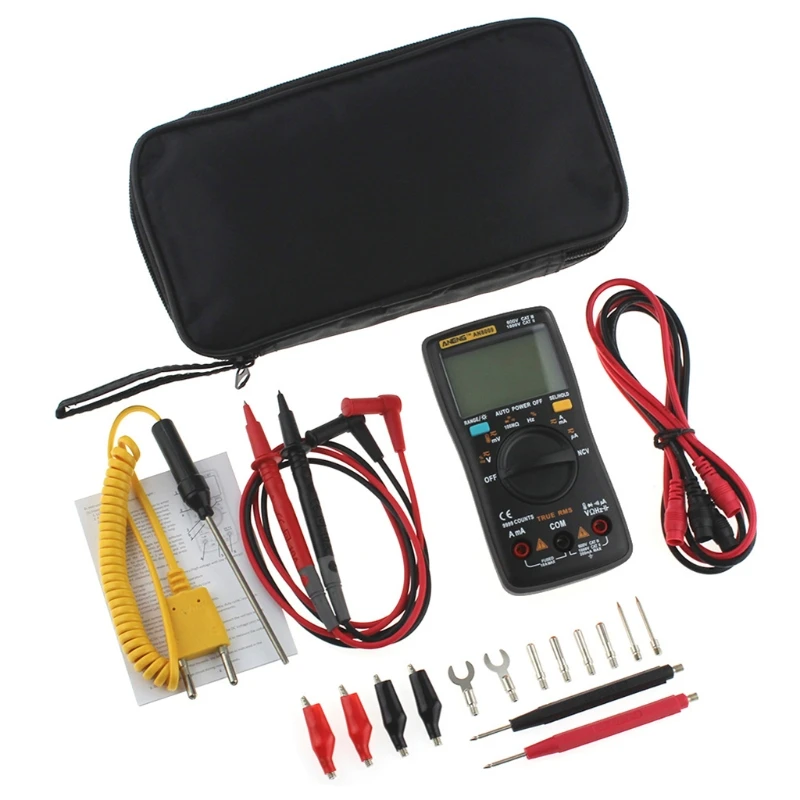 

AN8009 True-RMS Auto Digital Multimeter NCV Ohmmeter Ammeter Black
