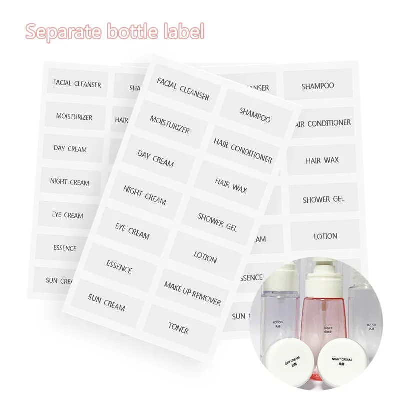 

Separate Bottling Chinese and English Labeling Travel Separate Bottling Transparent Label Cosmetic Shower Gel Shampoo Labeling