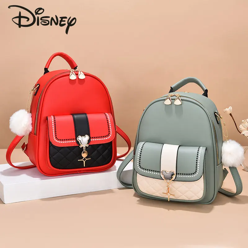 Disney Mickey New Women's Backpack Fashion High Quality Women's Crossbody Bag Casual Versatile Multi Functional Backpack